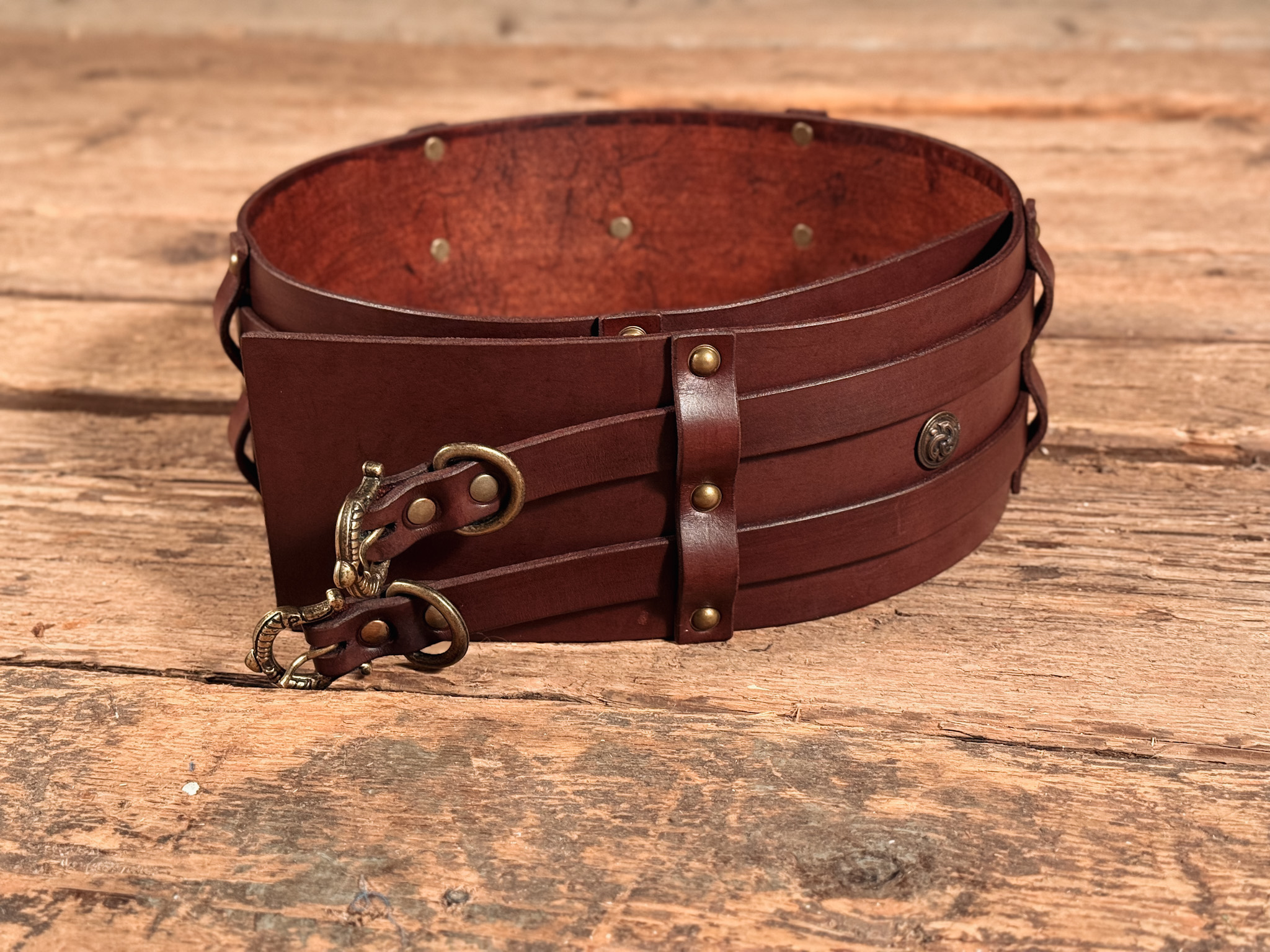 Dunkelbrauner Doppelgürtel Bjarne 11,5cm