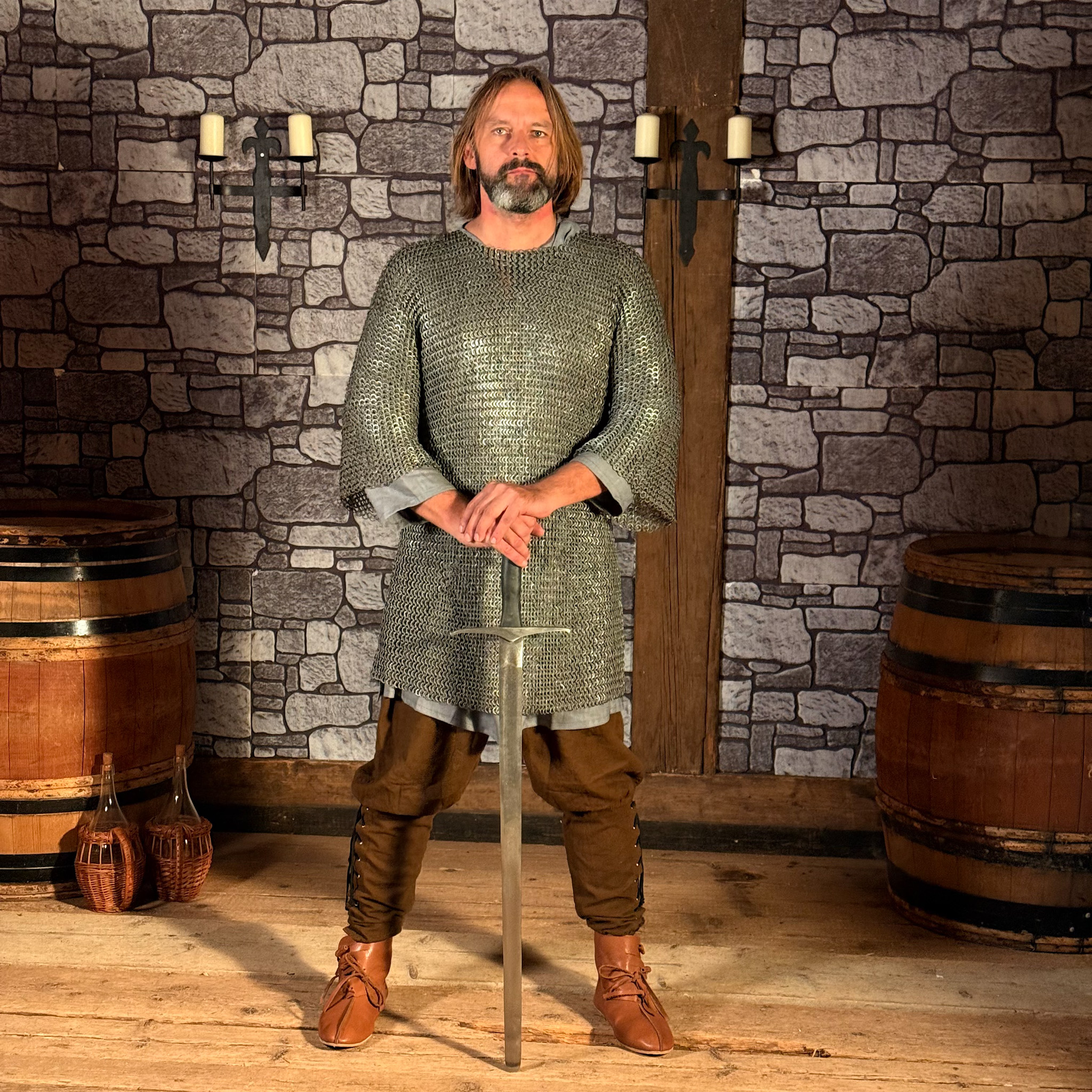 Kettenhemd Flachring, vernietet Haubergeon