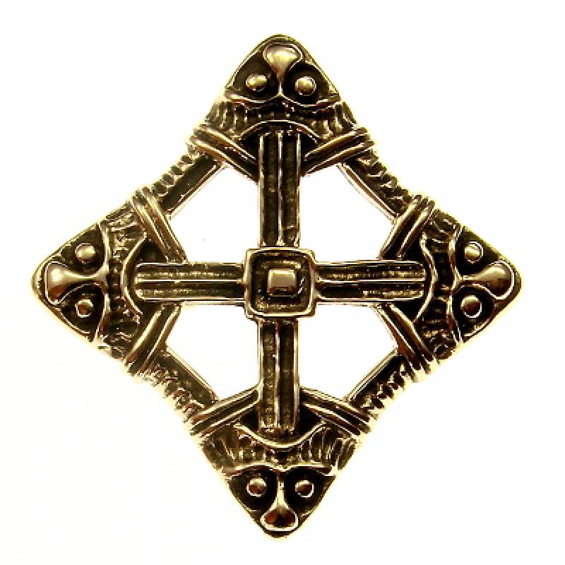 Bronze-Brosche Wikinger Kreuz Hunde
