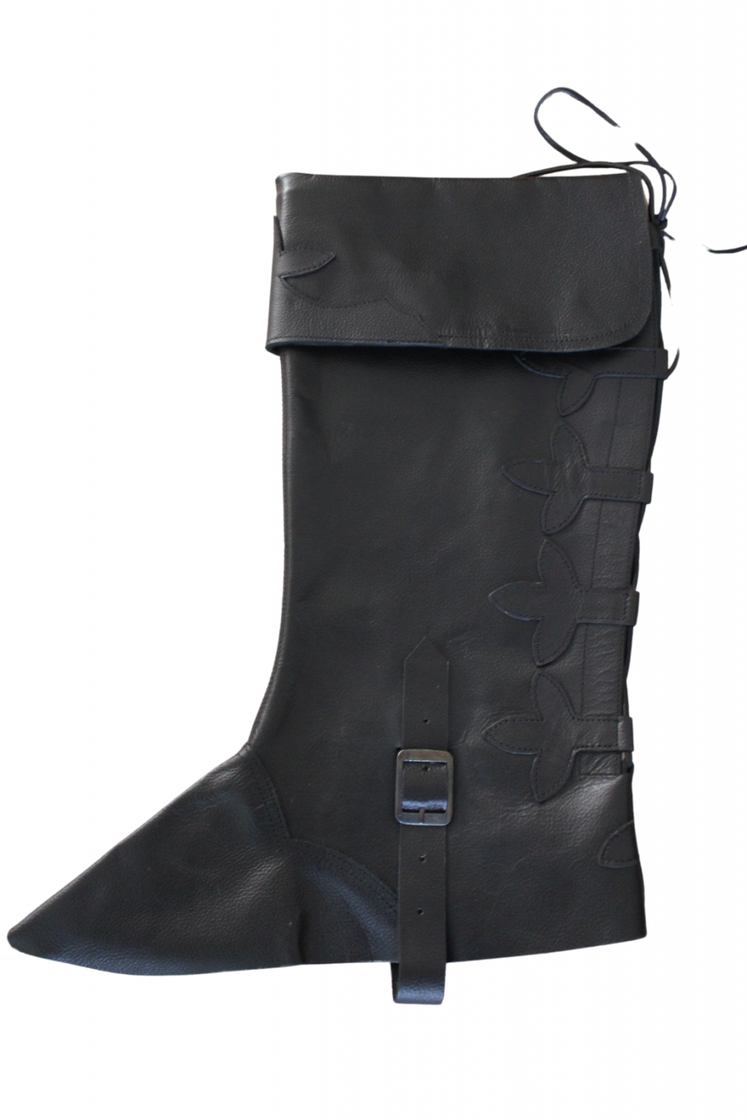 Schwarze Gamaschen Glattleder