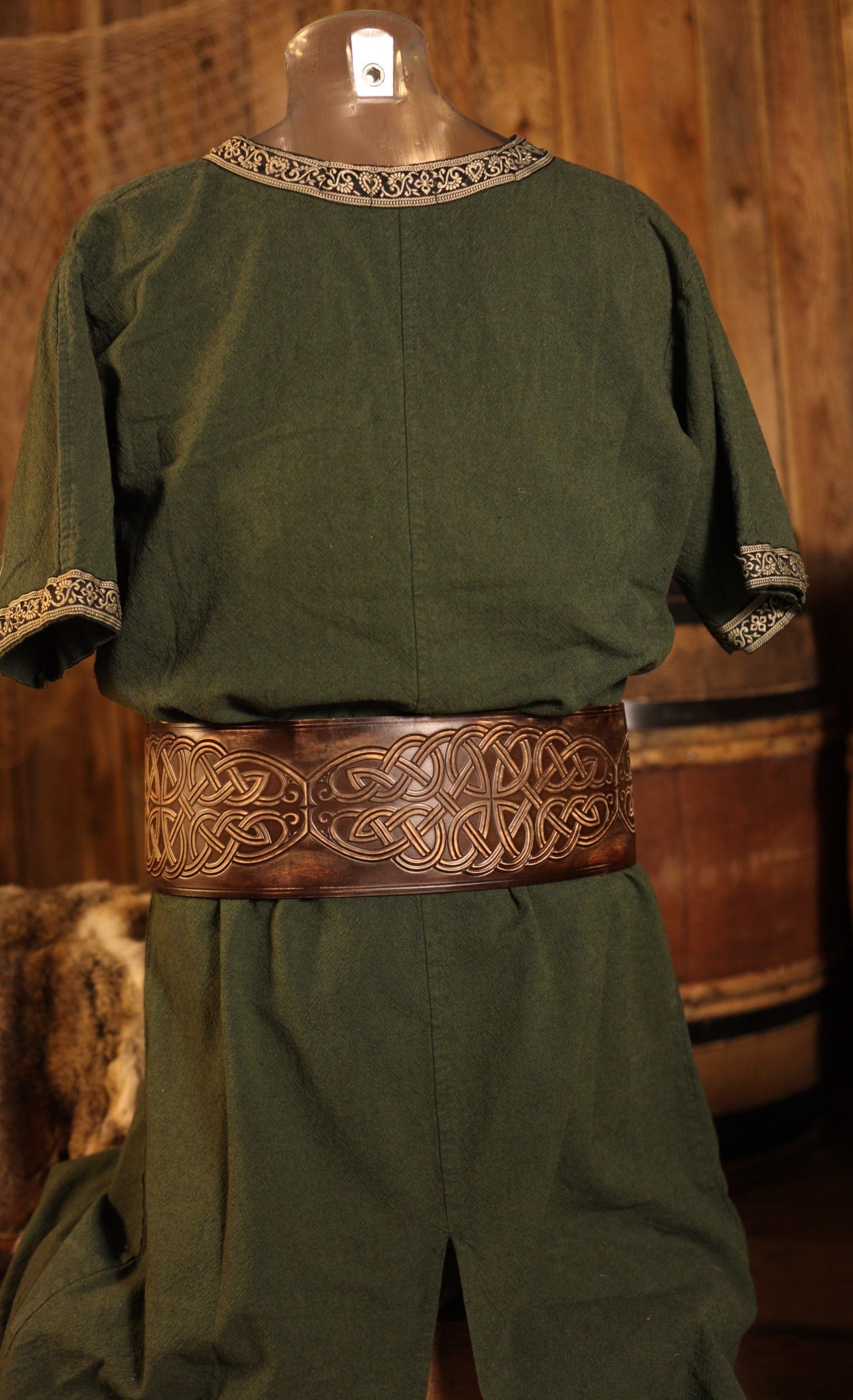 Breiter LARP Ledergürtel, antikbraun