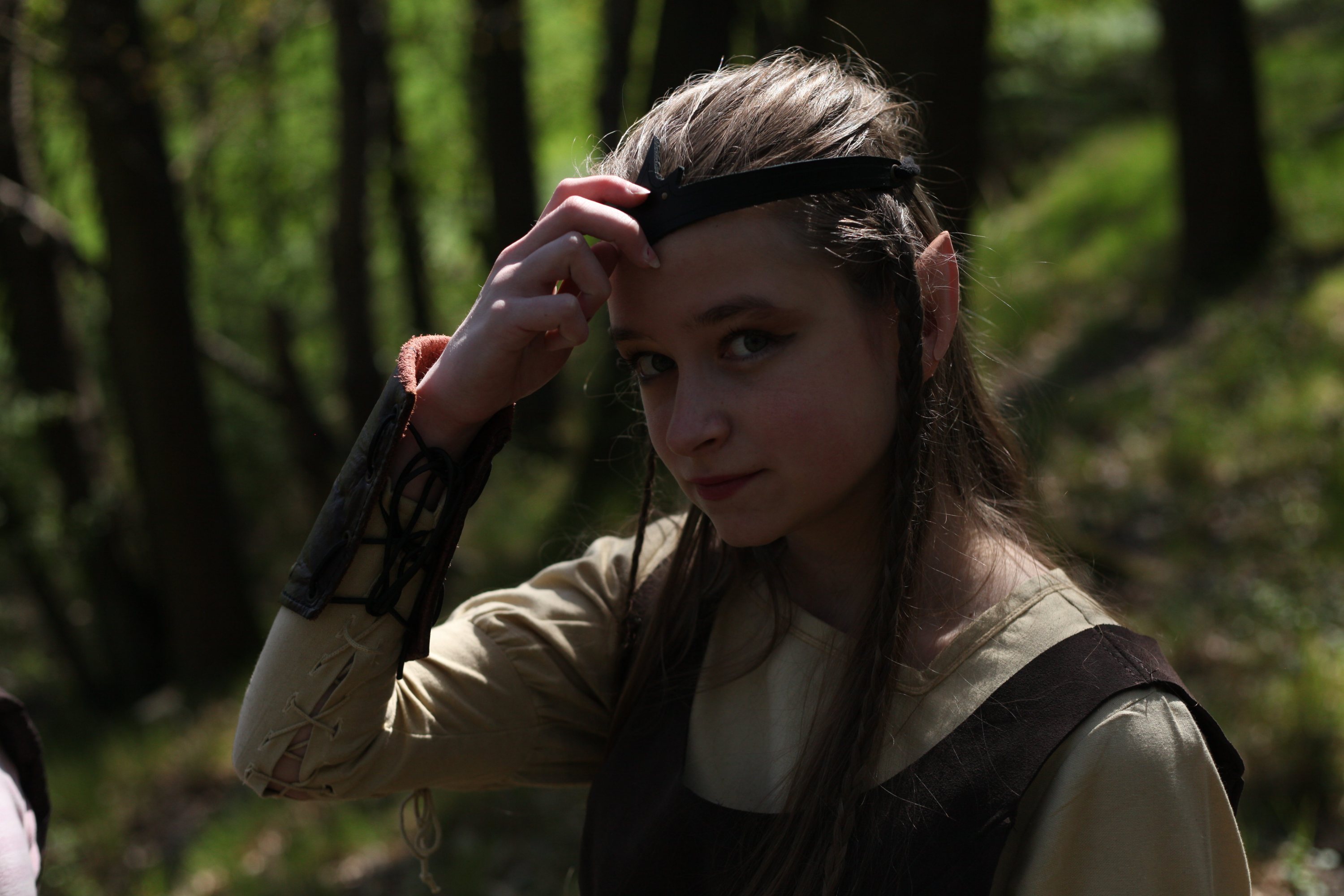 Schwarzes Lederdiadem