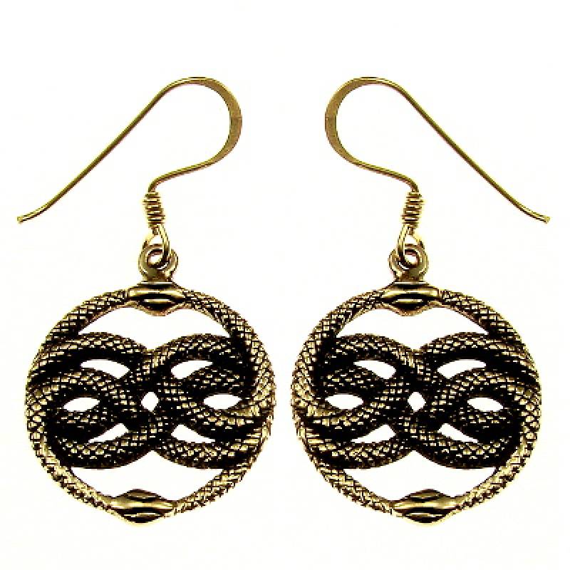 Bronze-Ohrhänger Schlangenamulett Auryn