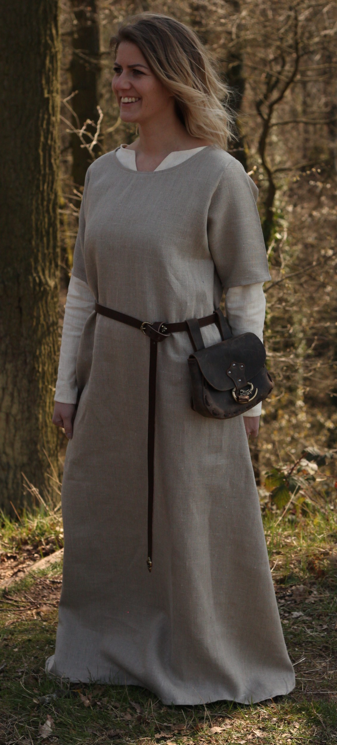 Kurzarmkleid aus Leinen Agnes