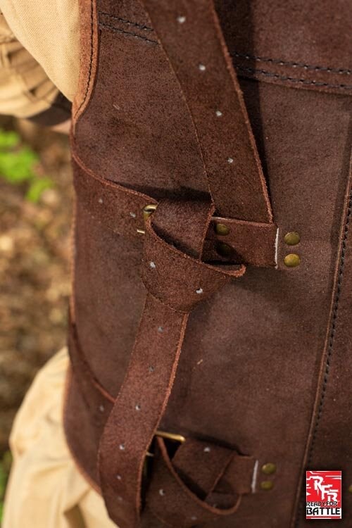 Braune Wikingerrüstung aus Leder