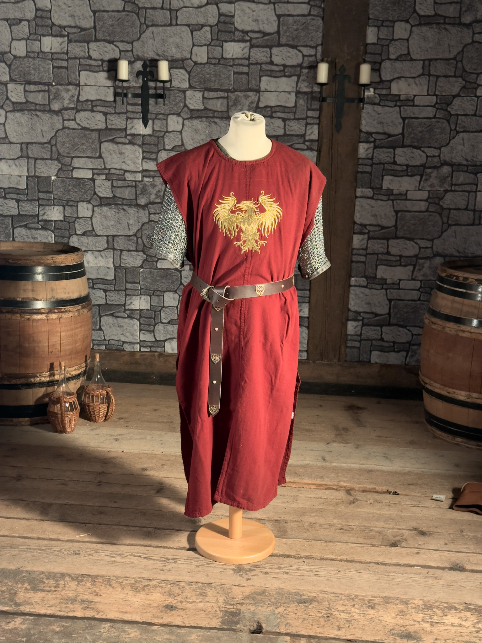 Edler Langgürtel mit Adlerwappen, 4cm, braun