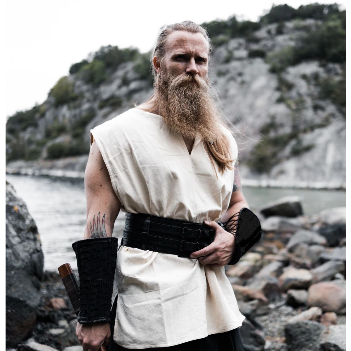 Ärmellose Tunika, beige