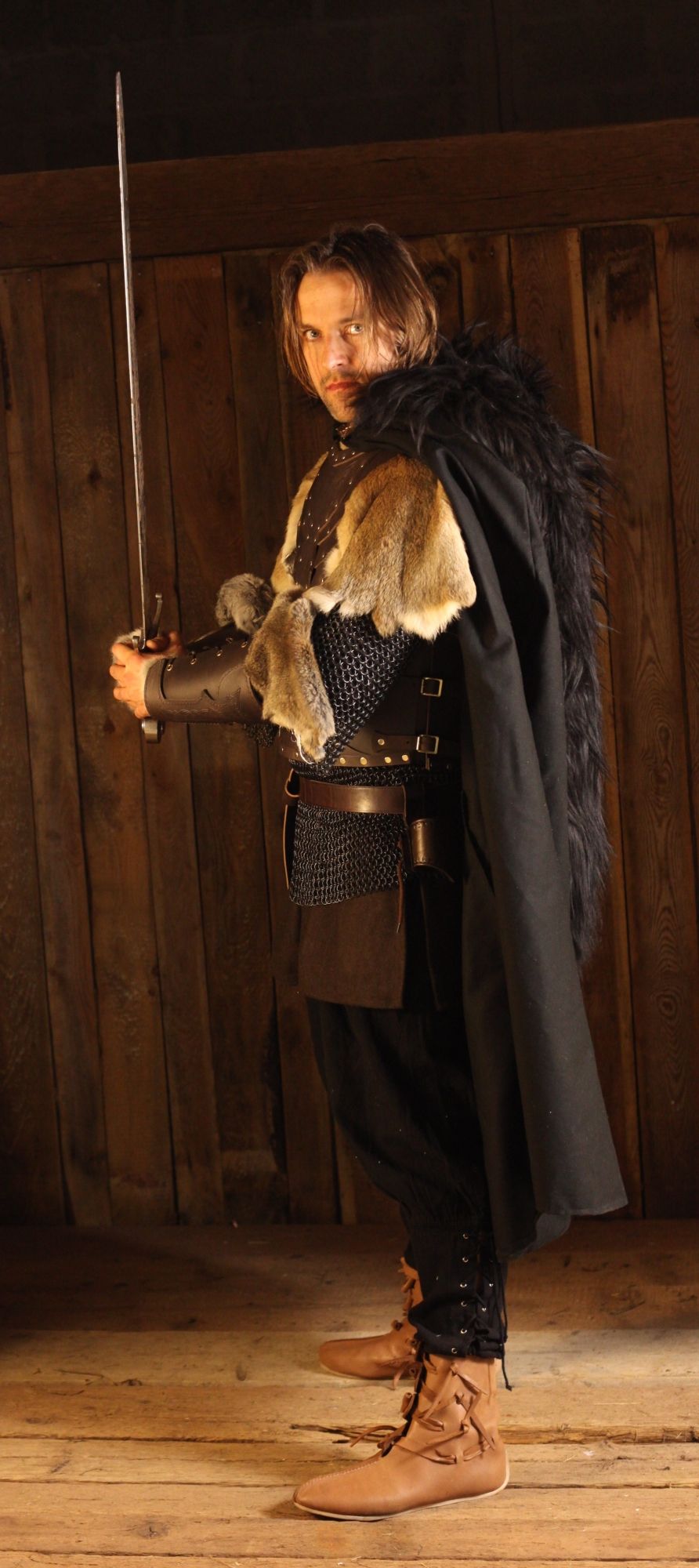 LARP Umhang mit Fellüberwurf