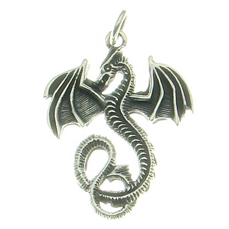 Silberanhänger Drache