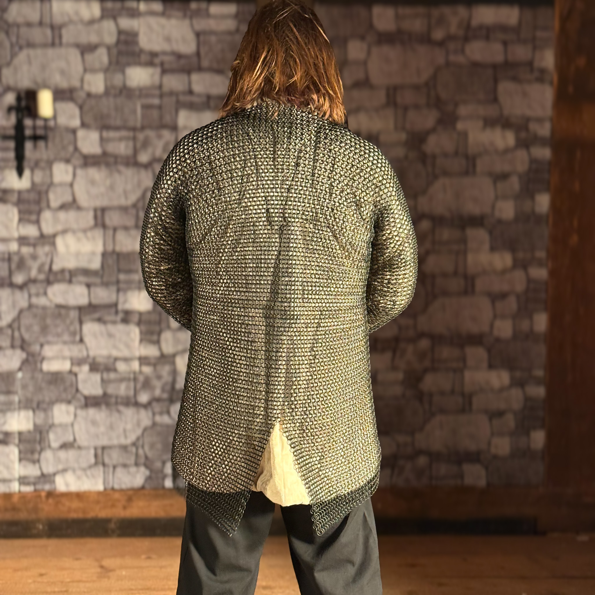 Rundring Kettenhemd, Hauberk, ID 10 mm, brüniert