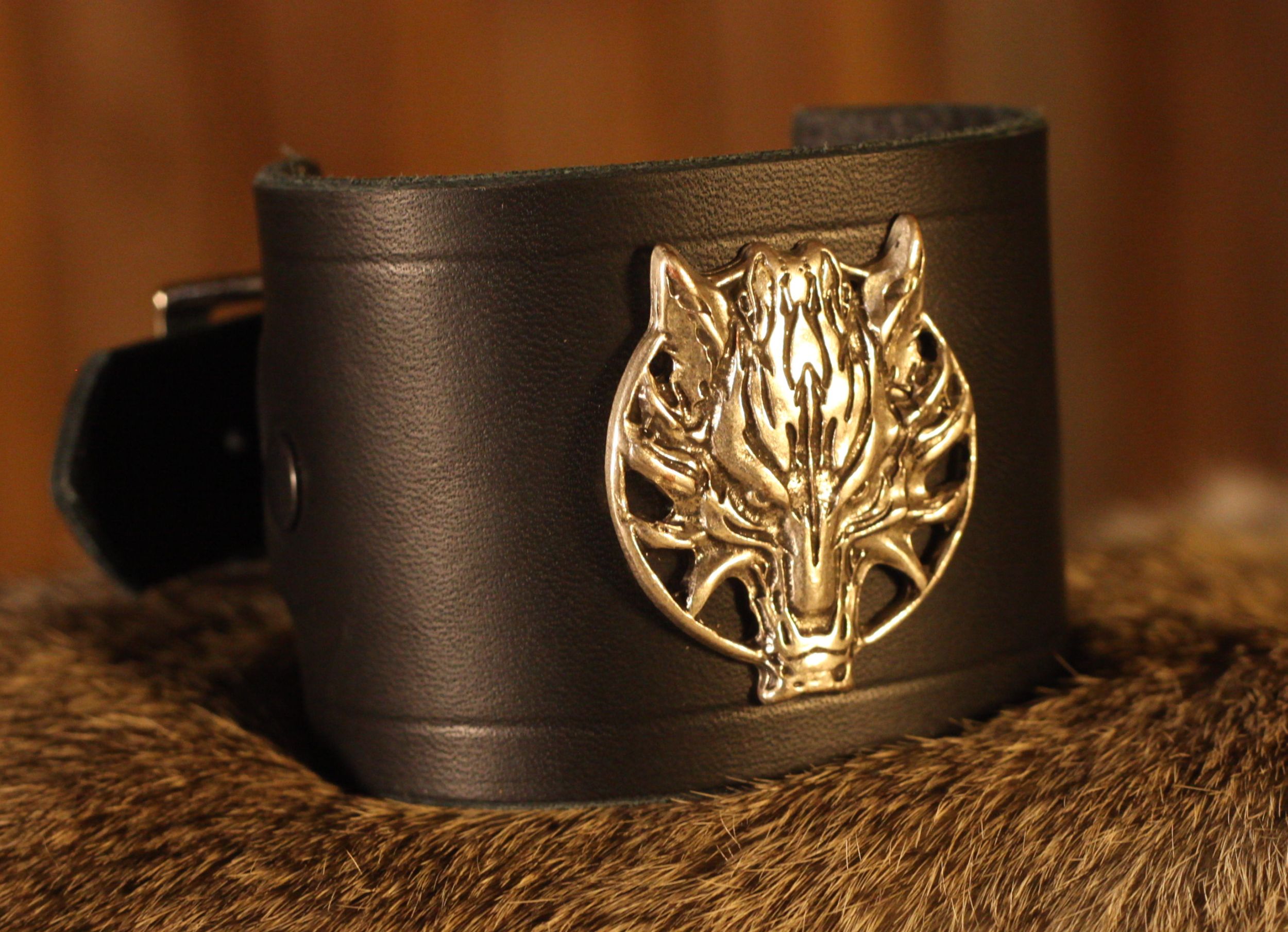 Lederarmband 6cm Fenris schwarz