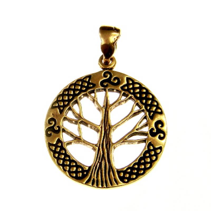 Bronzeanhänger Lebensbaum mit Triskele