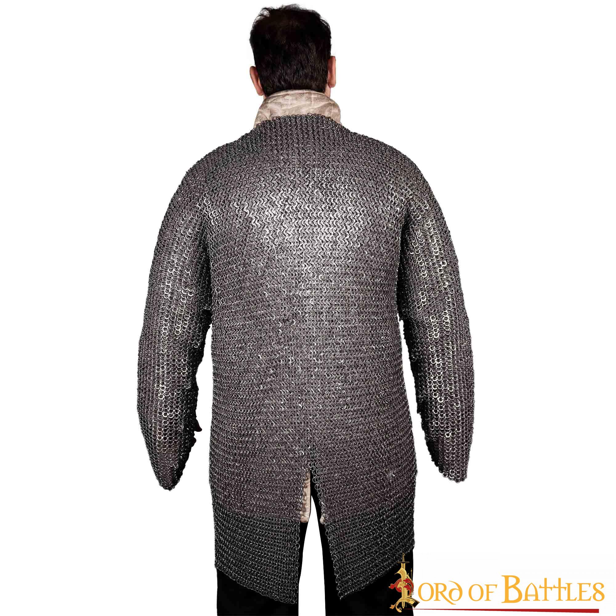 Kettenhemd mit flachem Ring, vernietet, blank