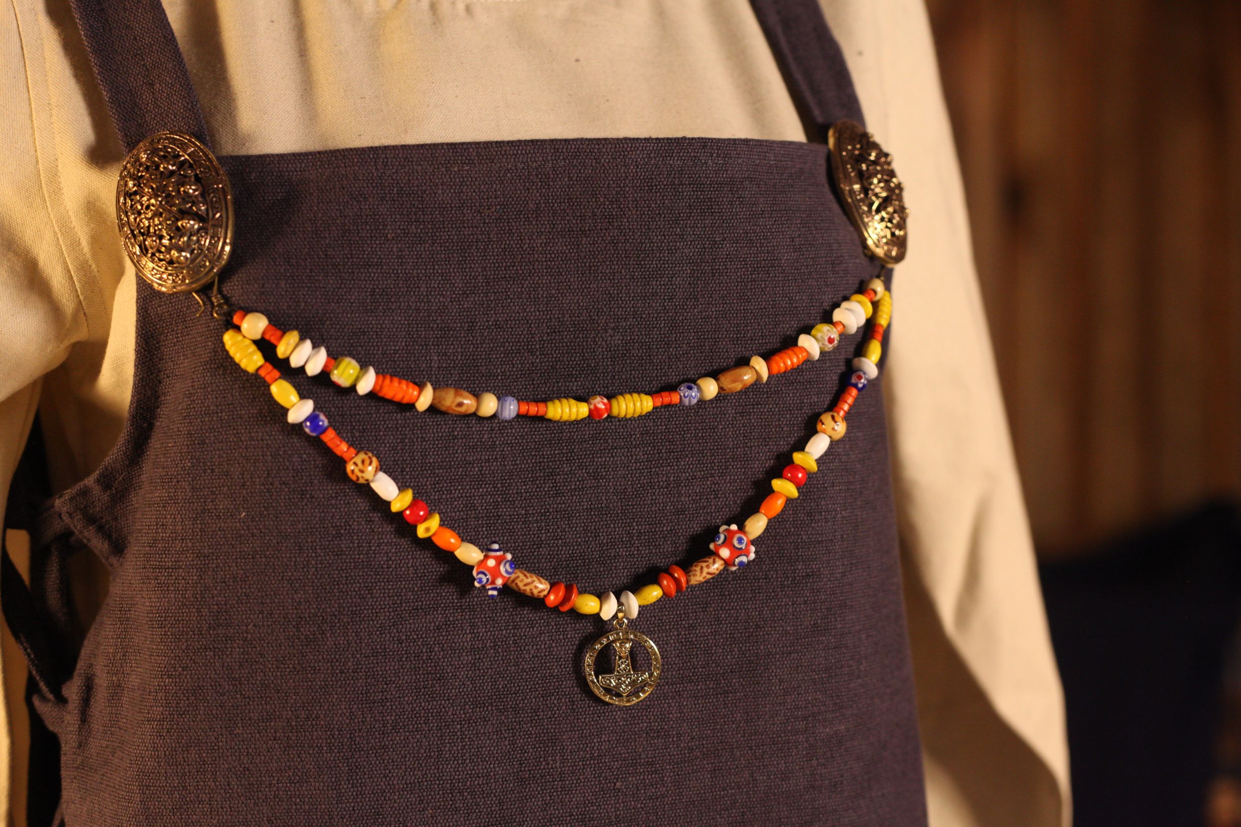 Wikinger Fibelkette mit Thorshammer