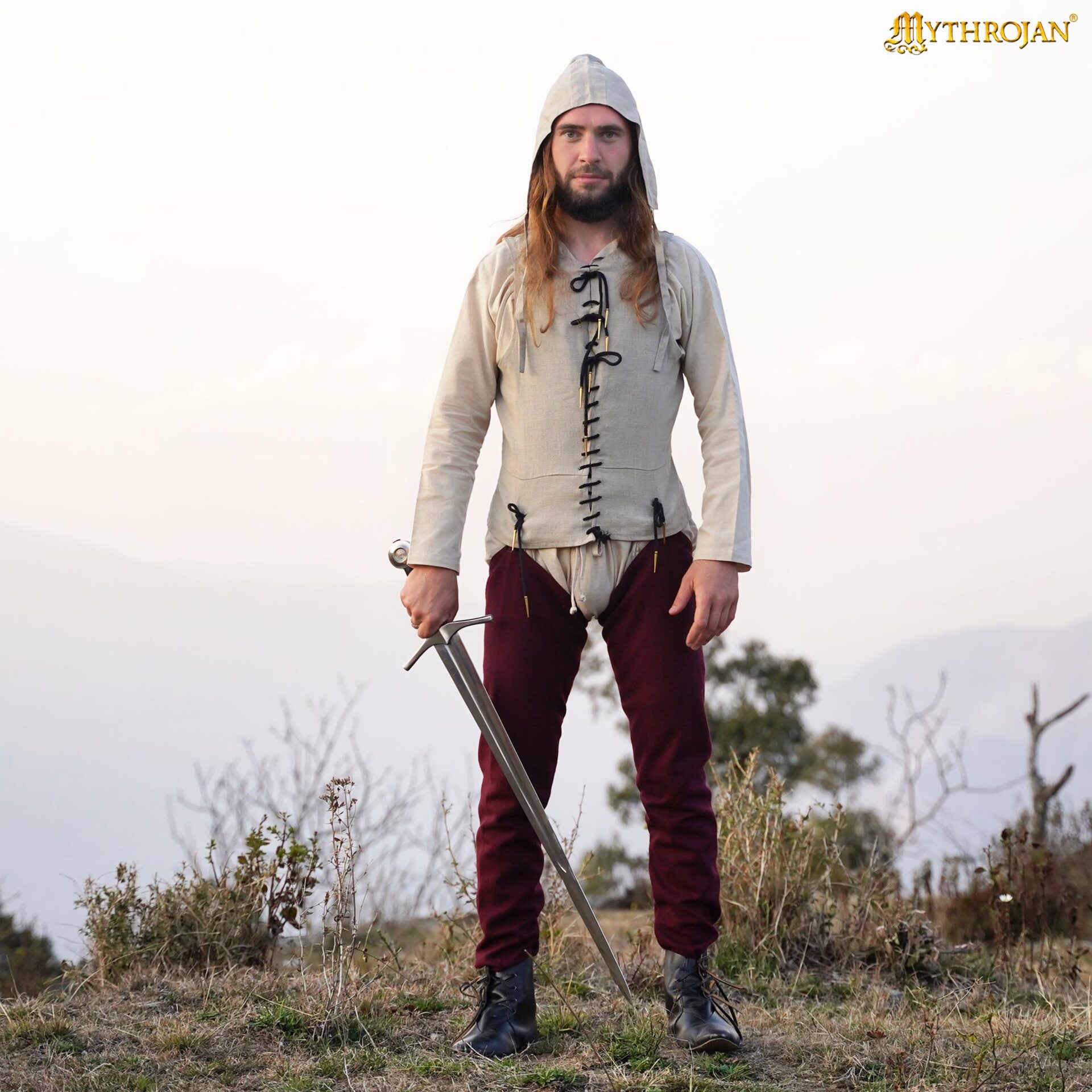 Leinen Bundhaube, Naturfarben