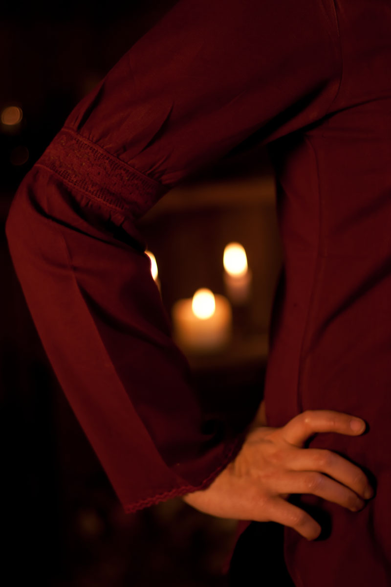 Mittelalterbluse mit Häkelspitze