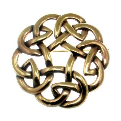 Bronze-Brosche Knoten rund