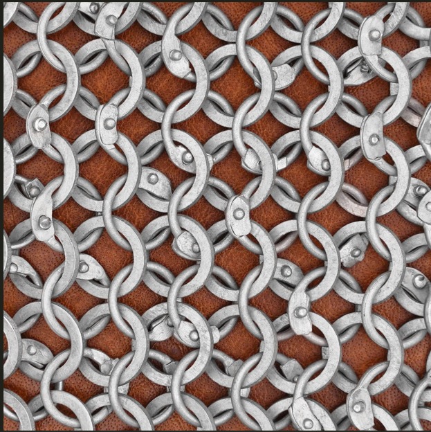 Kettenhemd aus Aluminium, 10mm, vernietet, Halbarm