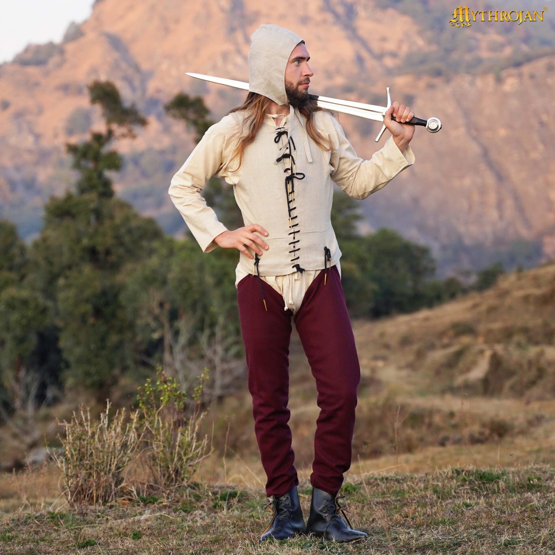 Leinen Bundhaube, Naturfarben