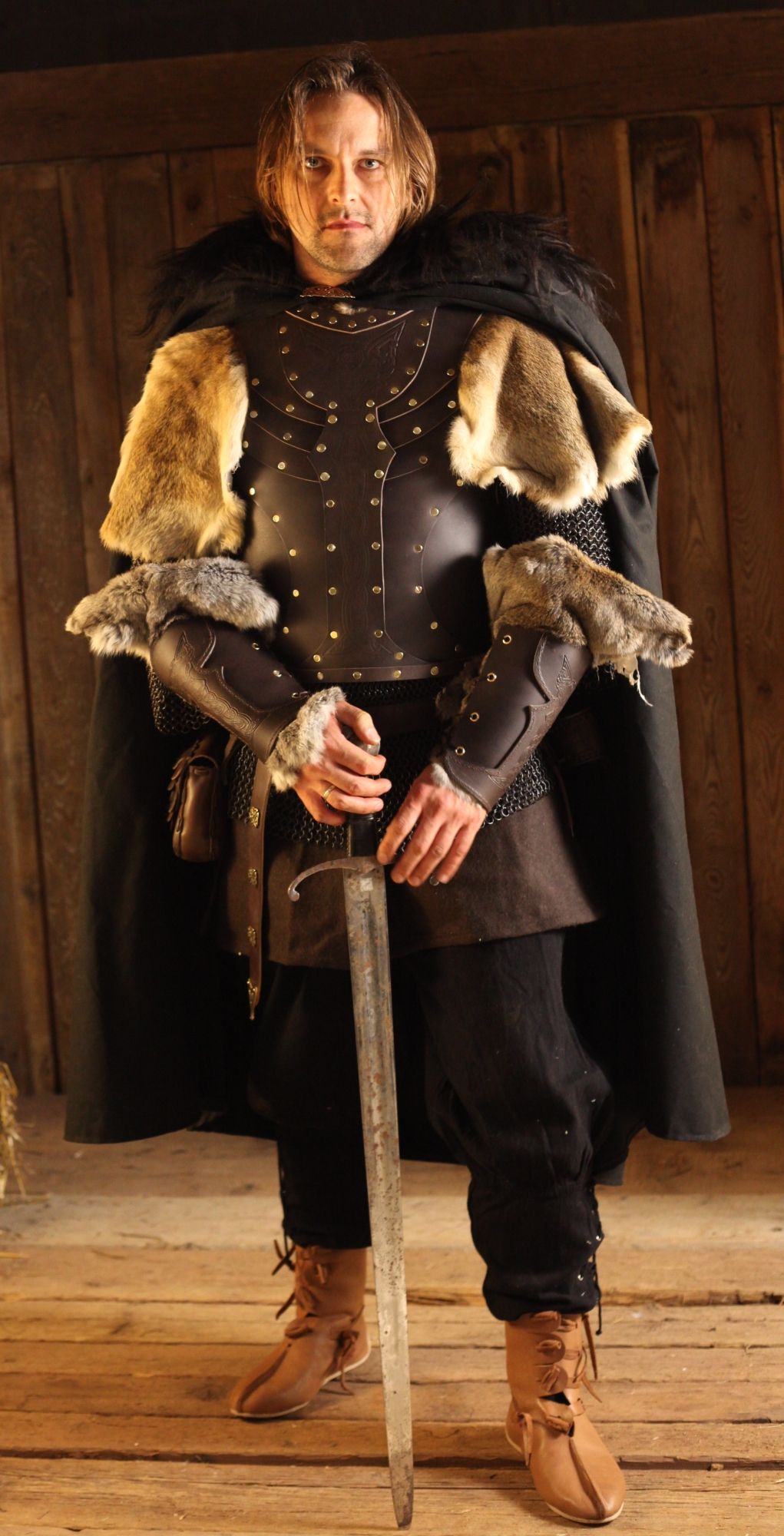 LARP Umhang mit Fellüberwurf