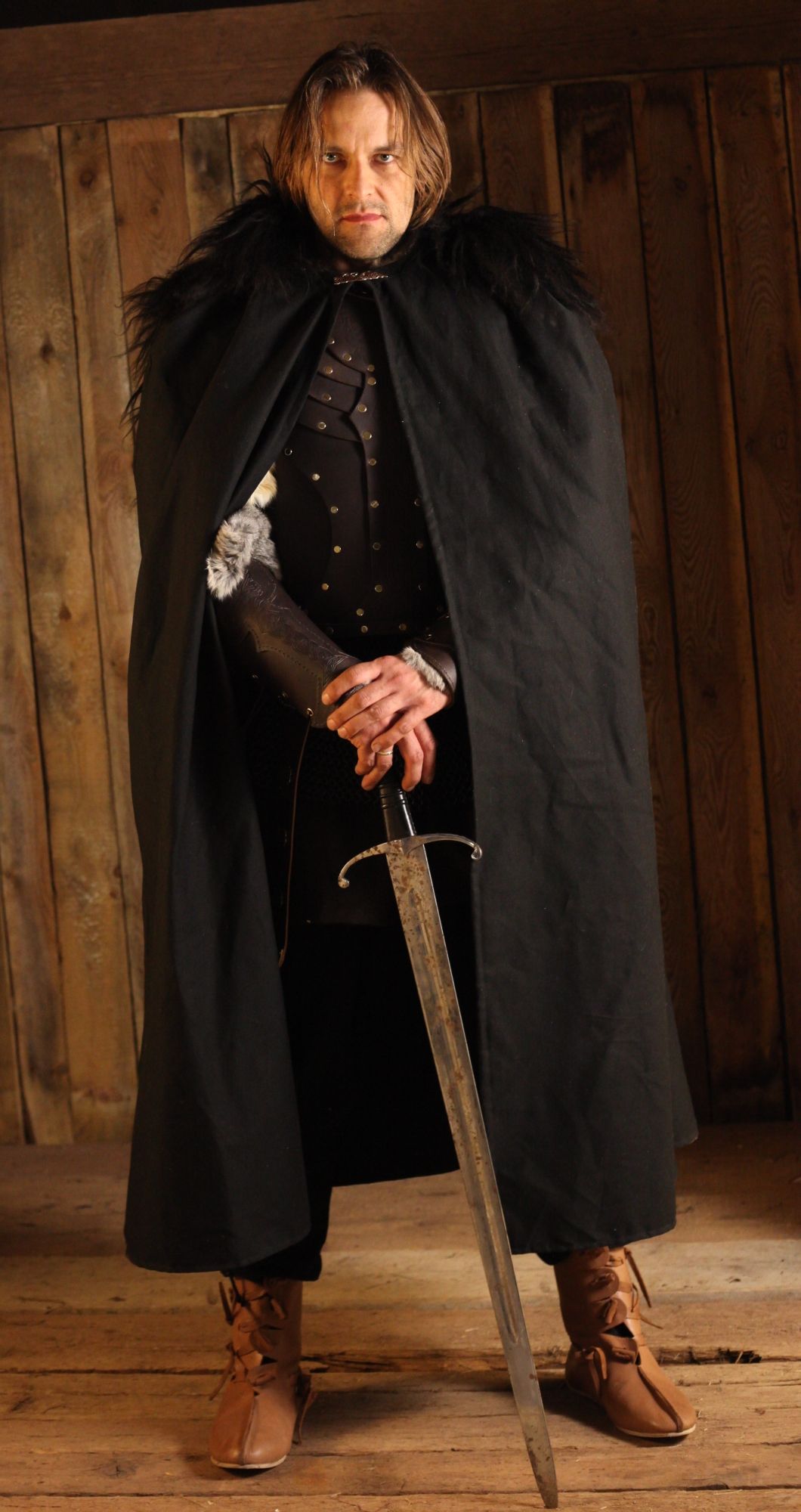 LARP Umhang mit Fellüberwurf