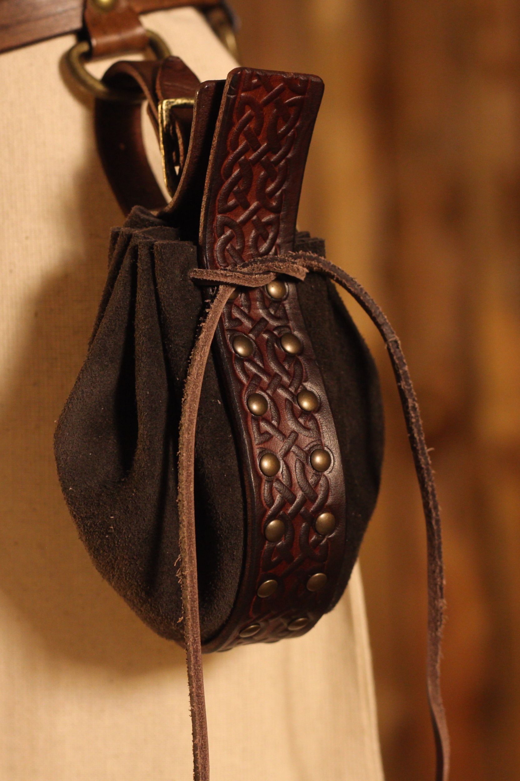 Edler Lederbeutel mit keltischem Muster