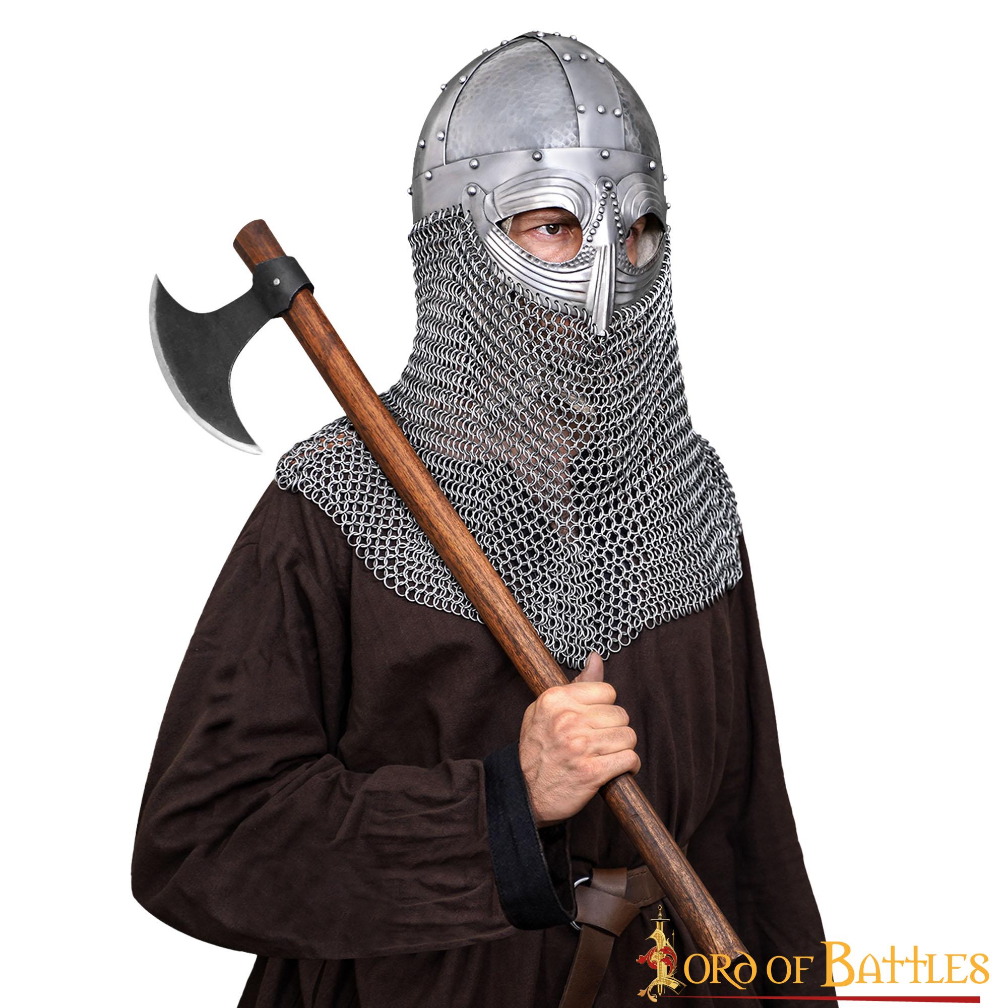 Wikingerbrillenhelm mit Kettenbrünne